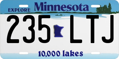 MN license plate 235LTJ