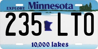MN license plate 235LTO