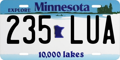 MN license plate 235LUA