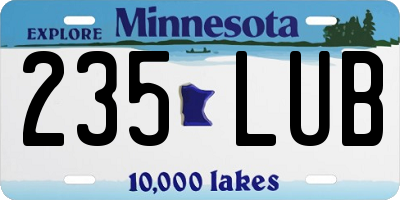 MN license plate 235LUB