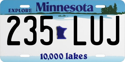 MN license plate 235LUJ