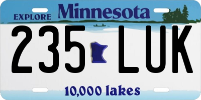 MN license plate 235LUK