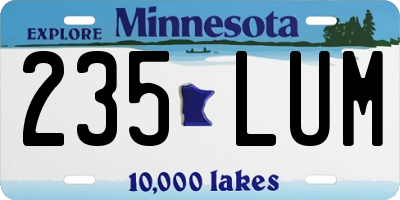 MN license plate 235LUM