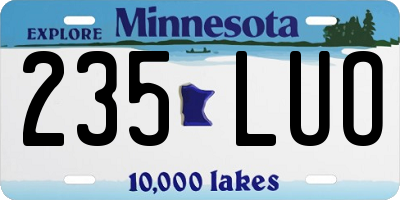 MN license plate 235LUO