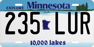 MN license plate 235LUR