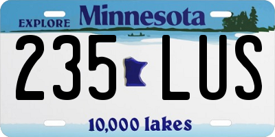 MN license plate 235LUS