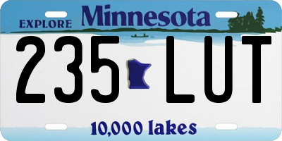MN license plate 235LUT
