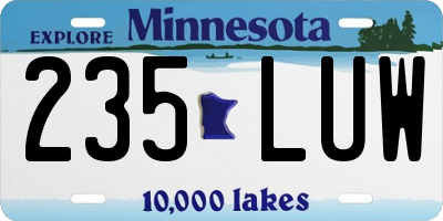 MN license plate 235LUW