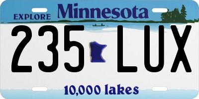 MN license plate 235LUX