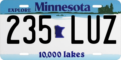 MN license plate 235LUZ