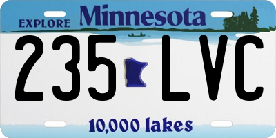 MN license plate 235LVC