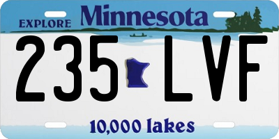 MN license plate 235LVF