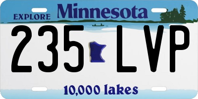 MN license plate 235LVP