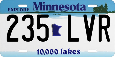 MN license plate 235LVR