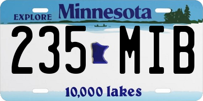 MN license plate 235MIB