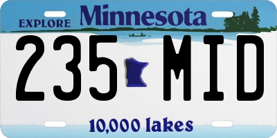 MN license plate 235MID