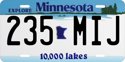 MN license plate 235MIJ