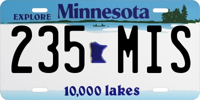 MN license plate 235MIS