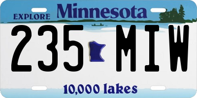 MN license plate 235MIW