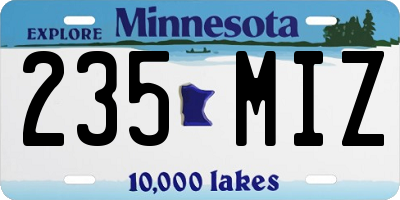 MN license plate 235MIZ
