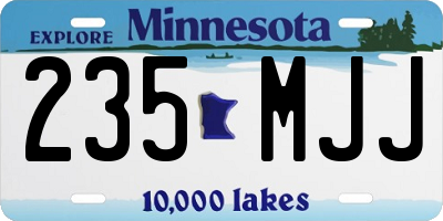 MN license plate 235MJJ