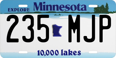 MN license plate 235MJP
