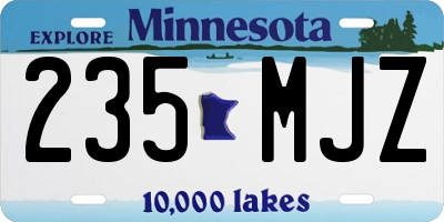 MN license plate 235MJZ