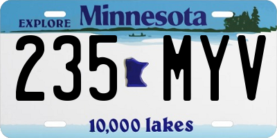 MN license plate 235MYV