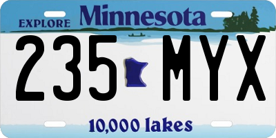 MN license plate 235MYX