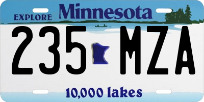 MN license plate 235MZA