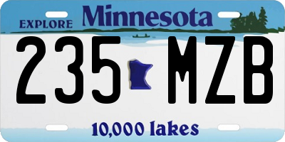 MN license plate 235MZB