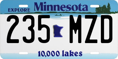 MN license plate 235MZD
