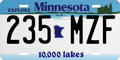 MN license plate 235MZF
