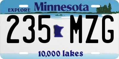 MN license plate 235MZG