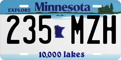 MN license plate 235MZH