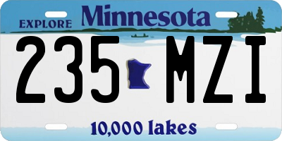 MN license plate 235MZI