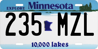 MN license plate 235MZL