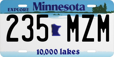 MN license plate 235MZM