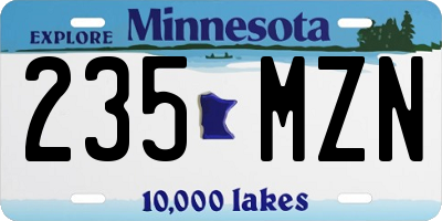 MN license plate 235MZN