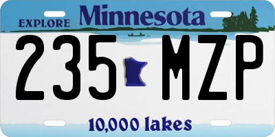 MN license plate 235MZP