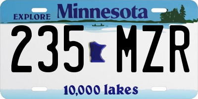 MN license plate 235MZR