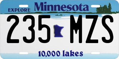 MN license plate 235MZS