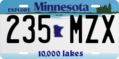 MN license plate 235MZX