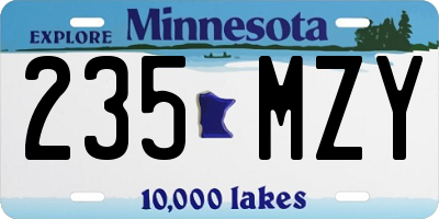 MN license plate 235MZY