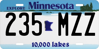 MN license plate 235MZZ