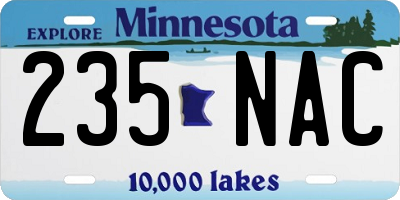MN license plate 235NAC