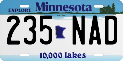 MN license plate 235NAD