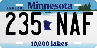 MN license plate 235NAF