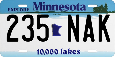 MN license plate 235NAK