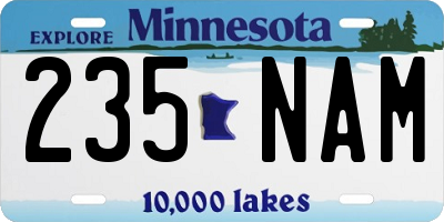 MN license plate 235NAM